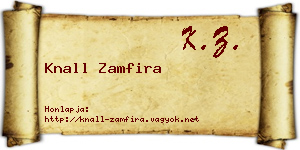 Knall Zamfira névjegykártya